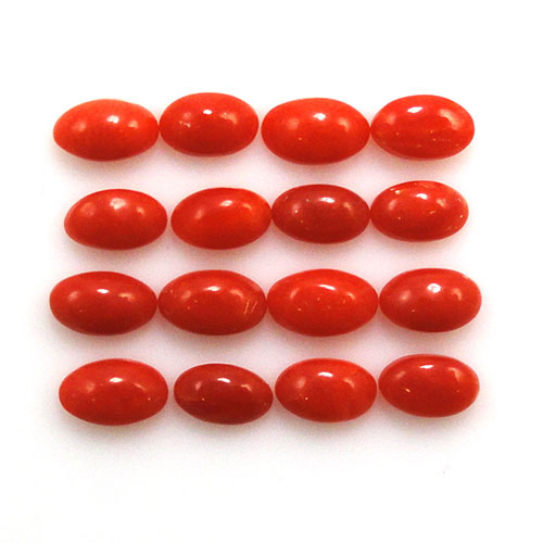 Red Coral Oval Shape (9 to 11 Ratti) - Best Quality Munga